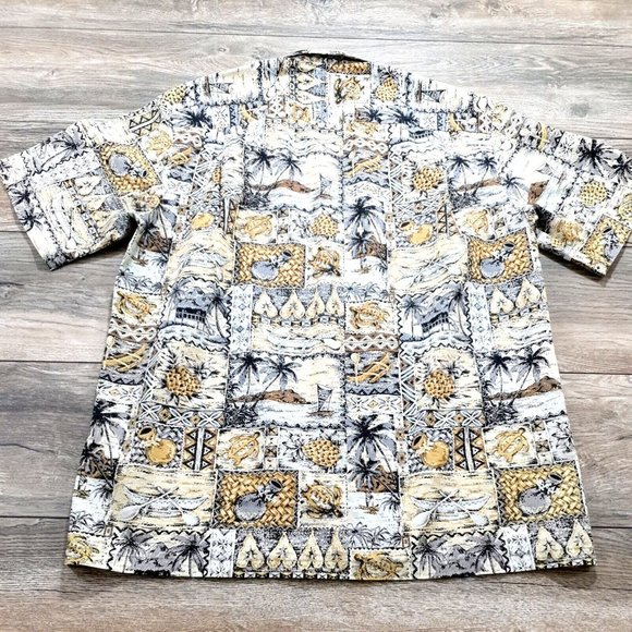 Ho Aloha Mens Medium Short Sleeve Shirt Hawaiian Vacation Beach Island Casual - Picture 8 of 10